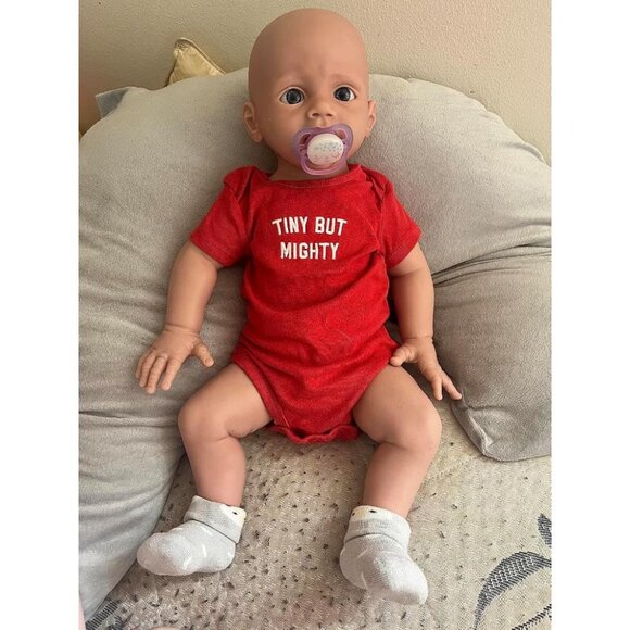 🆕21 inch Full Body Silicone Baby Dolls Girl with Clothes & Feeding Accessories - Picture 1 of 9